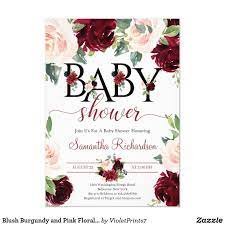 Blush Burgundy And Pink Floral Boho Baby Shower Invitation Zazzle Com Burgundy Baby Shower Boho Baby Shower Invitations Floral Baby Shower Invitations