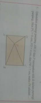 T = ½ s √3 gp = (½) (6√2) (√3) gp = 3√6 cm. 7 Diketahui Persegi Panjang Abcd Dan P Merupakan Titik Di Dalam Persegi Panjang Jika Pc 8 Cm Brainly Co Id