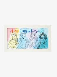 Disney Princess Rainbow Wood Wall Art Disney Wall Decor Princess Wall Art Wood Wall Art