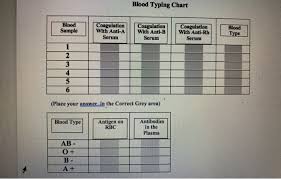 solved blood typing chart blood sample coagulation with a