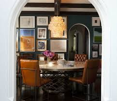 Dining room chairs by ashley furniture homestore. Orange Leather Tufted Dining Chairs Eclectic Dining Room Nate Berkus Design