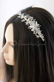 Beach Theme Bridal Headband With Rhinestone Covered Starfish Etsy Beach Wedding Accessories Pearl Headpiece Wedding Bridal Headband