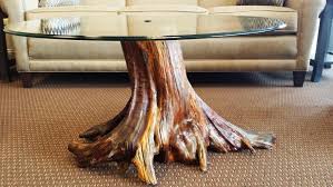Tree Trunk Coffee Table With Glass Top Moveis De Madeira Rustica Raizes De Arvores Decoracao De Casa Rustica