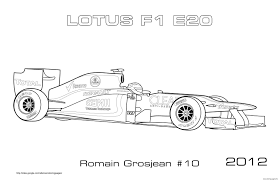 You are going to get indy race car coloring pages taken from these sheets. F1 Lotus E20 Romain Grosjean 2012 Coloring Pages Printable