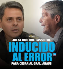 Víctor Araus fue reintegrado a la Policía por orden judicial. Jueza dice  que el presidente Guillermo Lasso fue inducido al error »  https://bit.ly/3EDc9D8