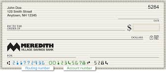 Most common transaction types where routing numbers are used are ach. Routing Number Meredith Village Savings Bank