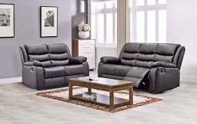 Chicago Pu Grey Recliner Sofa 3 2 Mn Furniture Uk In 2020 Reclining Sofa Leather Sofa Lazy Boy Recliner