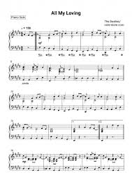 All of me noten klavier kostenlos ausdrucken. The Beatles All My Loving Noten Fur Piano Downloaden Fur Anfanger Klavier Solo Sku Pso0010789