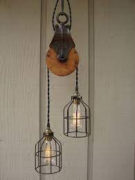 Recycled Pulley System For A Pendant Light Fixture Jrcathome