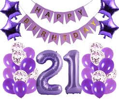 Create a 21st birthday bucket list. Amazon Com 21st Birthday Party Decorations Kit Happy Birthday Banner With Number 21 Birthday Balloons For Birthday Party Supplies 21st Purple Birthday Party Pack Toys Games