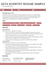 data scientist, resume examples
