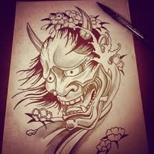 Hannya Mask Drawing Buscar Con Google Hannya Tattoo Desenhos Para Tatuar Tatuagem Oriental