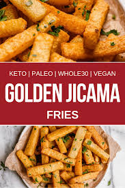 Golden Jicama Fries Recipe Keto Side Dishes Low Carb Side Dishes Keto Diet Recipes