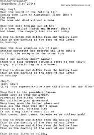 Protest Song Holiday Greenday Lyrics And Chords