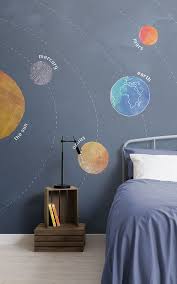 In fact, understanding the kids' characters is the main key in designing their bedrooms. Solar System Planets Wallpaper Mural Muralswallpaper In 2020 Boys Bedroom Wallpaper Space Themed Bedroom Cool Wallpapers For Bedroom