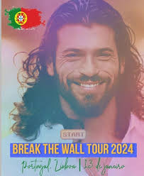 TURKISH ACTOR CAN YAMAN LANDS IN PORTUGAL NEXT WEEK The Turkish heartthrob  Can Yaman arrives in Portugal next week, January 13, starting his “Break  The Wall Tour” 2024 and will be part