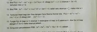 .dasar sma lewat soal dan pembahasan matematika dasar suku banyak (polinomial). Mohon Bantuannya Soal Polinomial Dan Suku Banyak Kelas Xi Ipa Matematika Peminatan Brainly Co Id