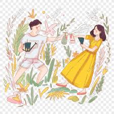Ilustrasi taman, taman bunga ilustrasi taman bunga, di depan lansekap taman, fotografi, struktur luar ruangan png. Pasangan Yang Bermain Di Taman Saling Menggambar Ilustrasi Png Grafik Gambar Unduh Gratis Lovepik