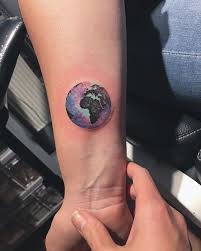 Simple solutions for planet earth and humanity: Planet Earth In Color Tattoo Ink Inked Watercolor Galaxy Minimaltattoo Miniaturetattoo Tiny Detail Small Earth Tattoo Circular Tattoo Globe Tattoos
