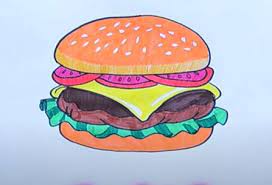 How to draw a cheeseburger. How To Draw A Burger Step By Step Easy