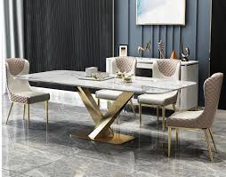 Modern and italian design dining room sets, contemporary dining room furniture, quality affordable dining tables and chairs. Nordic Marble Luxury Dining Table And Chair Combination Post Modern Minimalist Italian Dining Table Stainless Steel Rectangular Dining Room Sets Aliexpress