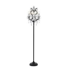 Stehlampe Schwarz Mit Kristallglasbehang Online Kaufen Homy