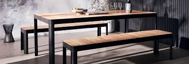 Enjoy your outdoor space more with these outdoor dining table plans. Outdoor Bench Seats Timber White Metal