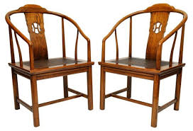 Chinese Horseshoe Style Chairs Pair Chair Chippendale Chairs Vintage Decor