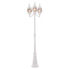 Bel Air Lighting Parkway 3 Light Outdoor White Lamp Post 4090 Wh The Home Depot Bel Air Lighting White Lamp Outdoor Post Lights