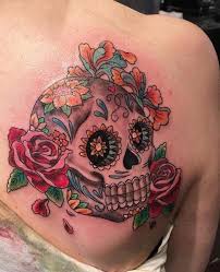 Idée tatouage rose tete de mort modèle de tattoo 363584. Tatouage Tete De Mort 40 Idees Memento Mori Tatouage En Styles Varies