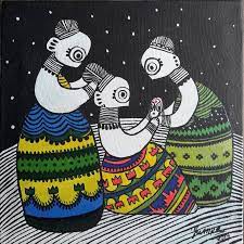 Leasure 11 Painting In 2021 Indian Folk Art Family Painting Canvas Art