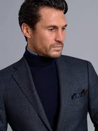 Allen Slate Glen Plaid S130s Wool Suit with Cuffed Trouser