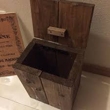 ゴミ箱 アンティーク風 木製 無垢材 ダストボックス ゴミ箱 無垢 ボックス