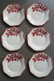 Lot De 6 Assiettes Plates Digoin Sarreguemines Jacky Vaisselle Ancienne Vaisselle Assiettes Plates