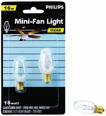Many of the energy saving lamps, such as compact fluorescent (cfl) or led, can be directly substituted for incandescent or halogen lamps. Philips 133876 Clear 15 Watt C7 1 2 Candle Base Ceiling Fan Light Bulb 2 Pack Price 6 20 Fan Light Candle Base Ceiling Fan With Light