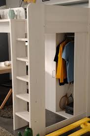 Hochbett higher parisot inklusive schreibtisch, kleiderschrank und vieler regalfächer weiß. Hochbett 90x200 Inkl Integrierter Schreibtisch U Schrank Higher 1a Von Parisot Nordische Esche