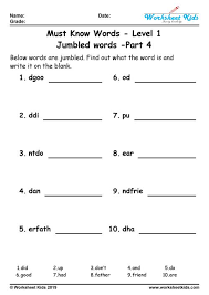 Free word scramble printable worksheet generator. Unscramble Jumbled Words Puzzle For Grade 1 Worksheets Free Printable