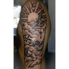 Tattoo Guy Black Grey Shaded Half Sleeve Done Today Doves