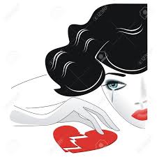 Retro Fille Pleurer Sur Un Coeur Brise Clip Art Libres De Droits Vecteurs Et Illustration Image 17808098