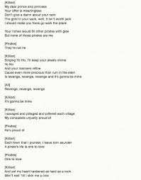 Full Lyrics To Revenge Is Gonna Be Mine Sung By Colinodonoghue1 And The Pirates Thank You To Those Who Helped Colin O Donoghue Ouat Revenge