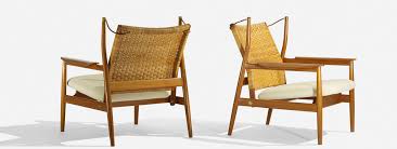finn juhl niels vodder nv55 teak cane upholstery leather brass 29 w x 28 d x 32 h in 75 x 71 x 81 cm