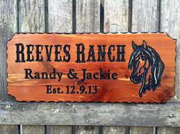 Outdoor signs are usually more durable and weatherproof than indoor signs. Personalized Rustic Wood Sign Outdoor Wooden Farm Sign With Horse Head