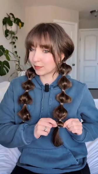 can you make bubble braids? my fav easy fun hairstyle 💕 , #bubblebraid #braids #hairtutorial #hairstyle #hair
