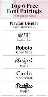 The Top Six Free Font Pairings Perfect For Your Blog Or Social Media Posts Google Font Pairings Font Pairing Lettering