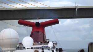 This bridge opened in 1987.replacing the original sunshine skyway bridge which was badly damaged when hit by a freighter during a storm in 1980. Carnival Legend Under Skyway Bridge Youtube
