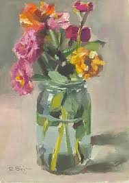 Marigolds and zinnias are both known for their bright and colorful flowers. Zinnias And Marigolds Painting By Robyn Bingham