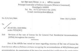 Pcda Revision Of Flat Rate Of License Fee For General Pool Residential Accommodation Gpra In 2020 Flat Rate Residential Rate