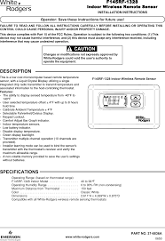 One of the features of white rodgers thermostats is a keypad lockout which prevents unwanted use of the thermostat. F145rf 1328 Wireless Remote Temperature Sensor User Manual 37 6426 White Rodgers