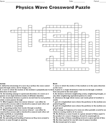 Scientific Wave Terms Crossword Wordmint