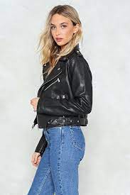 Pin On Black Leather Jacket Girls